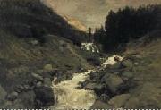 De waterval van de Mahoura, Cauterets. Charles-Francois Daubigny